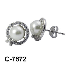 Modeschmuck 925 Sterling Silber Ohrstecker mit Perle